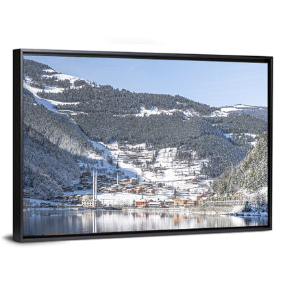 Uzungöl Winter Lake Reflection Wall Art