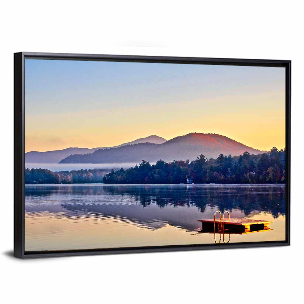Lake Placid Dock at Dawn Wall Art