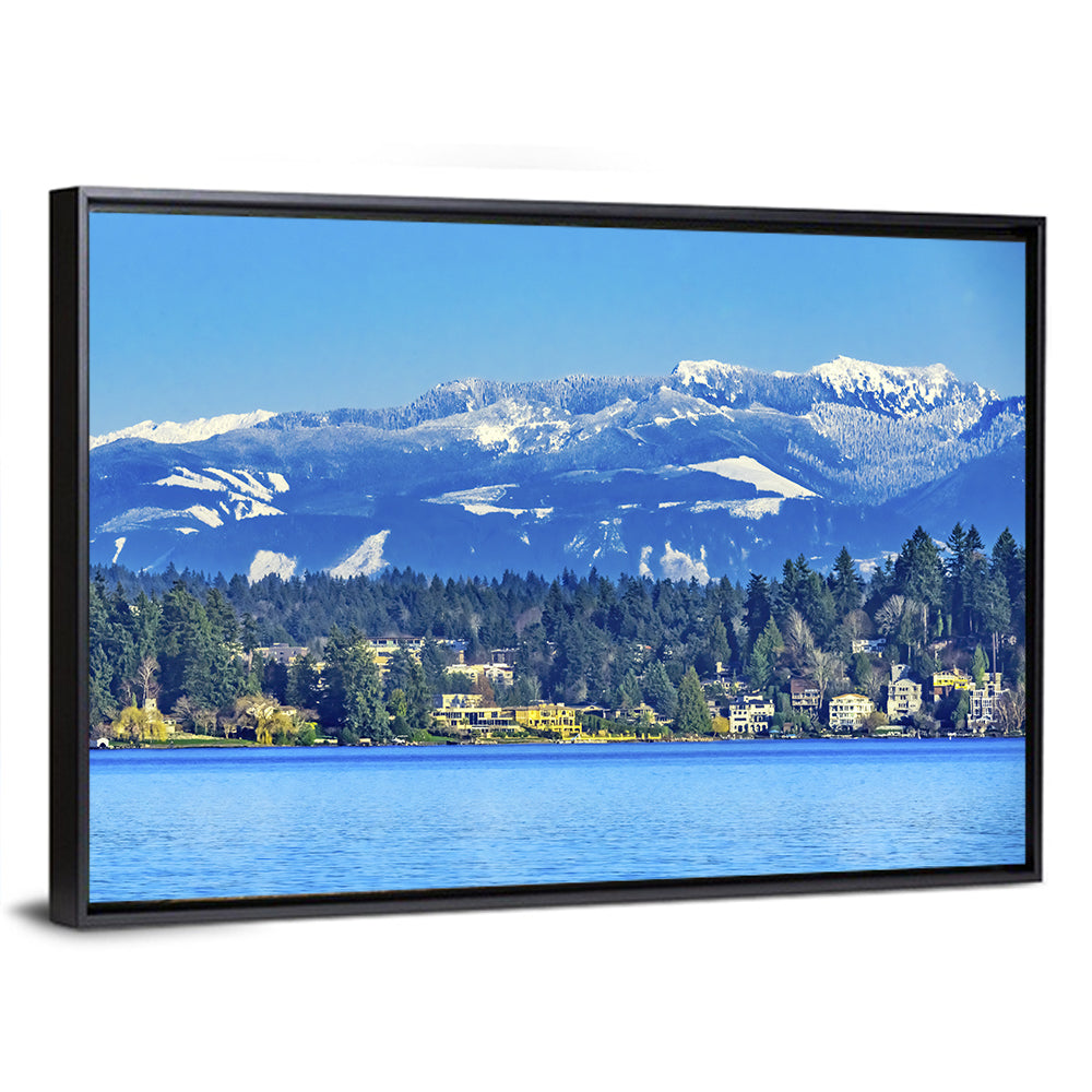 Lake Washington Snow-capped Peaks Wall Art