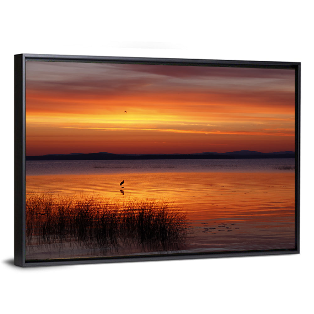 Lake Champlain Sunrise with Heron Wall Art
