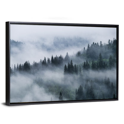 Misty Mountain Pine Forest Wall Art