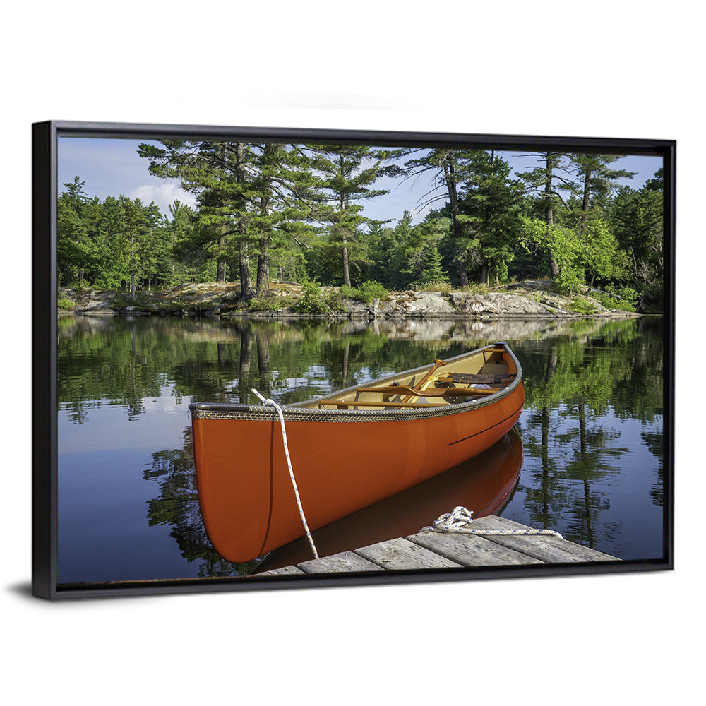 Orange Canoe on Ontario Lake Wall Art