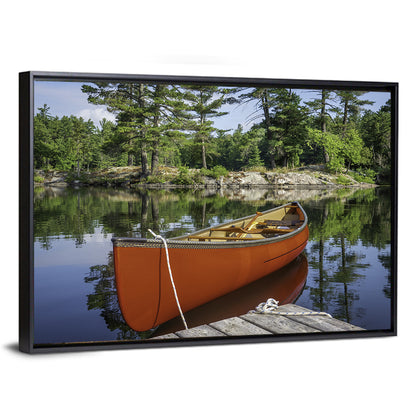 Orange Canoe on Ontario Lake Wall Art