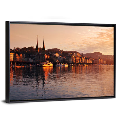 Lucerne Lake Sunset Skyline Wall Art