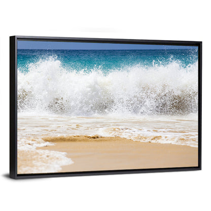Breaking Wave Over Wet Sand Wall Art