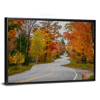 Winding Autumn Highway Wall Art