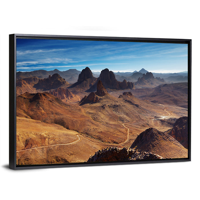 Hoggar Mountain Road Wall Art as a framed canvas