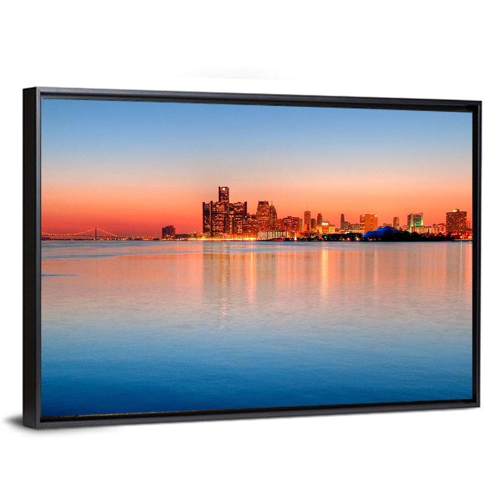 Detroit Golden Hour Skyline Wall Art