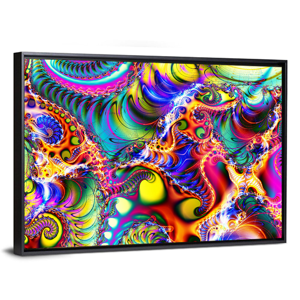 Chromatic Fractal Swirls Wall Art