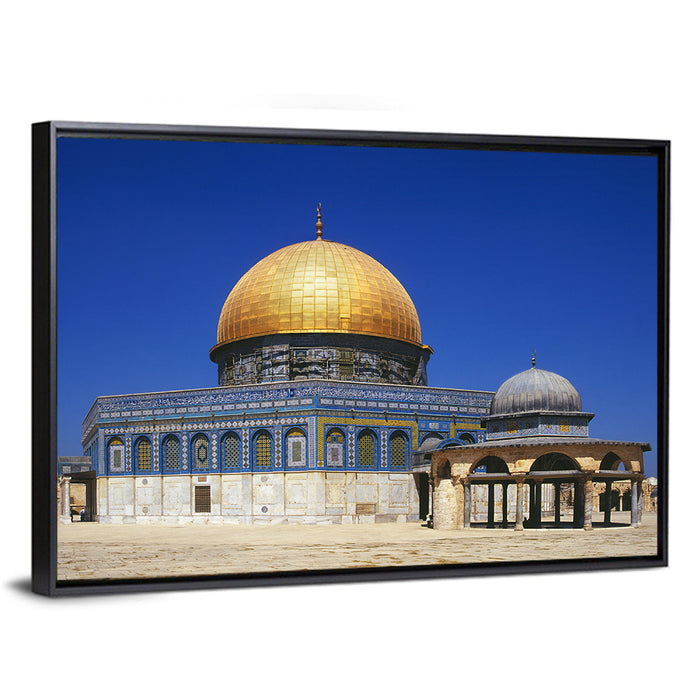 Golden Dome of the Rock, Jerusalem Wall Art as a framed canvas