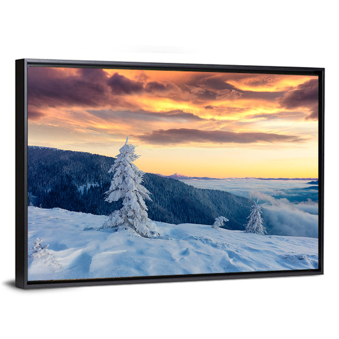 Carpathian Sunrise Wall Art as a framed canvas