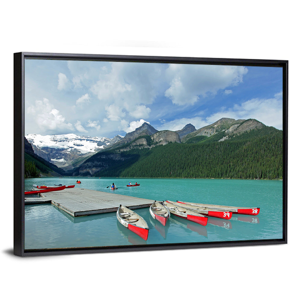 Red Canoes at Lake Louise Wall Art