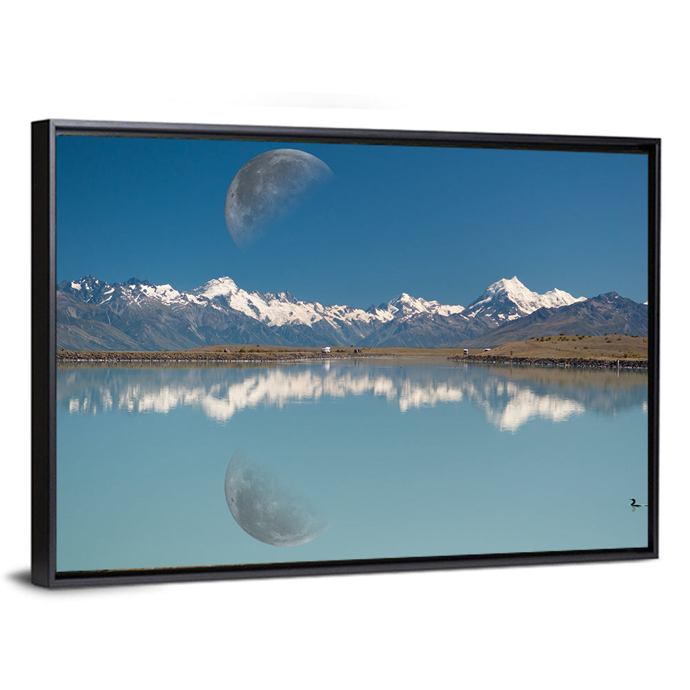 Moon Over Mt Cook and Lake Pukaki Wall Art