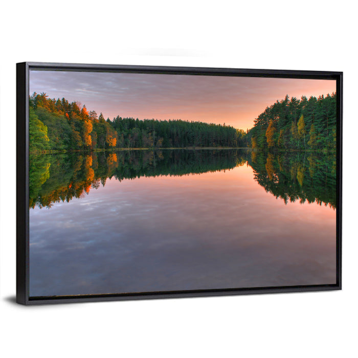 Estonian Lake at Golden Hour Wall Art as a framed canvas