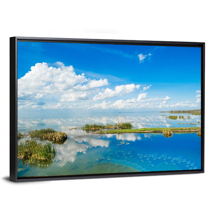 Lake Apopka Reflection Wall Art as a framed canvas