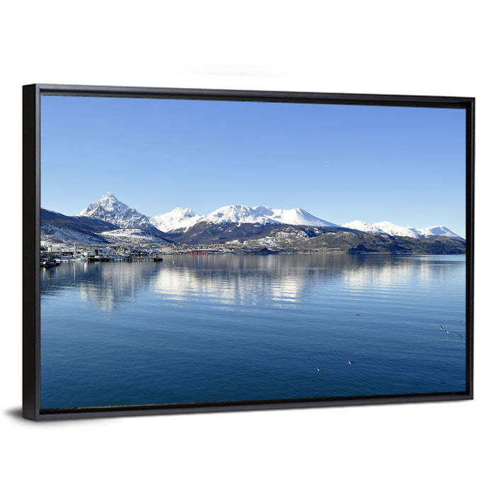 Beagle Channel Mountains, Ushuaia Wall Art as a framed canvas
