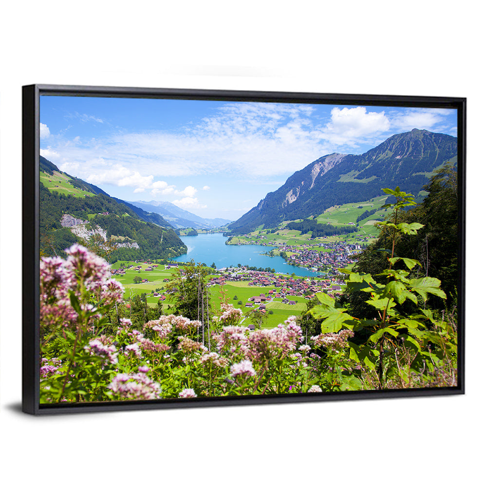 Lungern Village with Wildflowers Wall Art