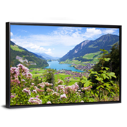 Lungern Village with Wildflowers Wall Art