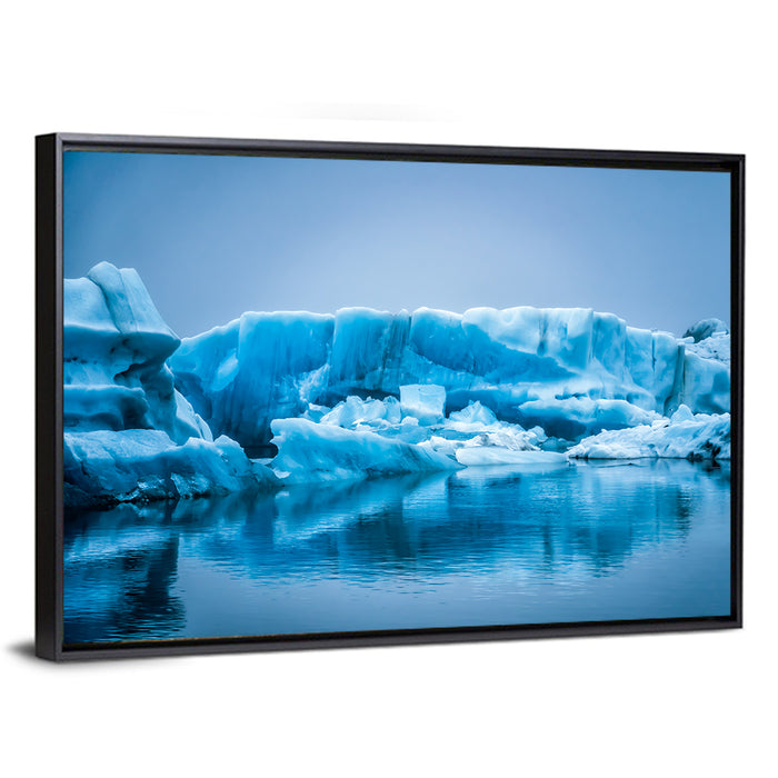 Icebergs in Jokulsarlon Wall Art as a framed canvas