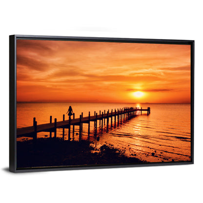 Kampot Pier at Sunset Wall Art