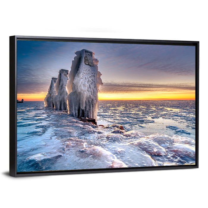 Netherlands Ice Sculpture Wall Art as a framed canvas