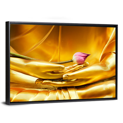 Buddha Hands with Lotus Wall Art