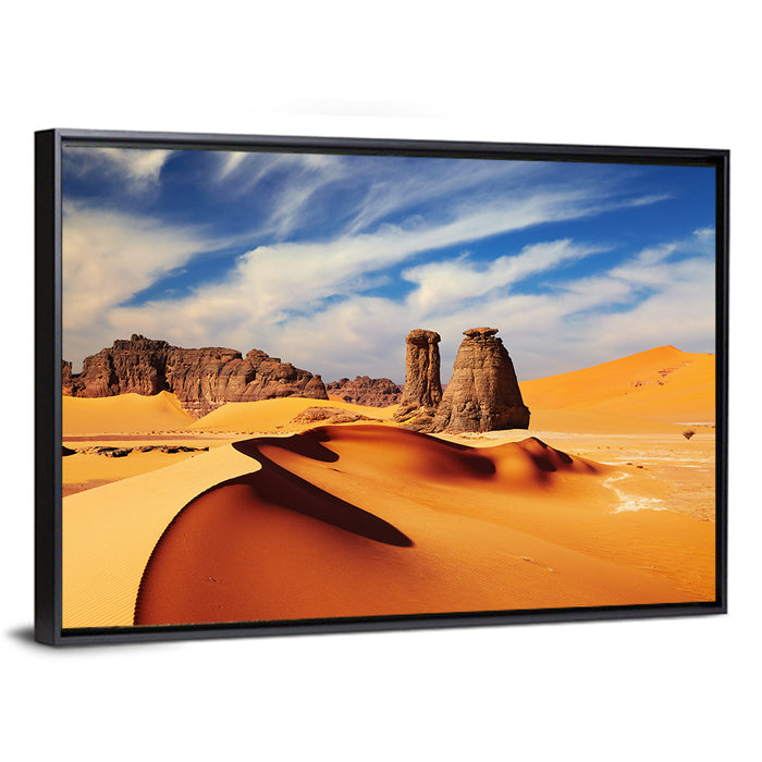 Tadrart Rouge Sand Dunes Wall Art as a framed canvas