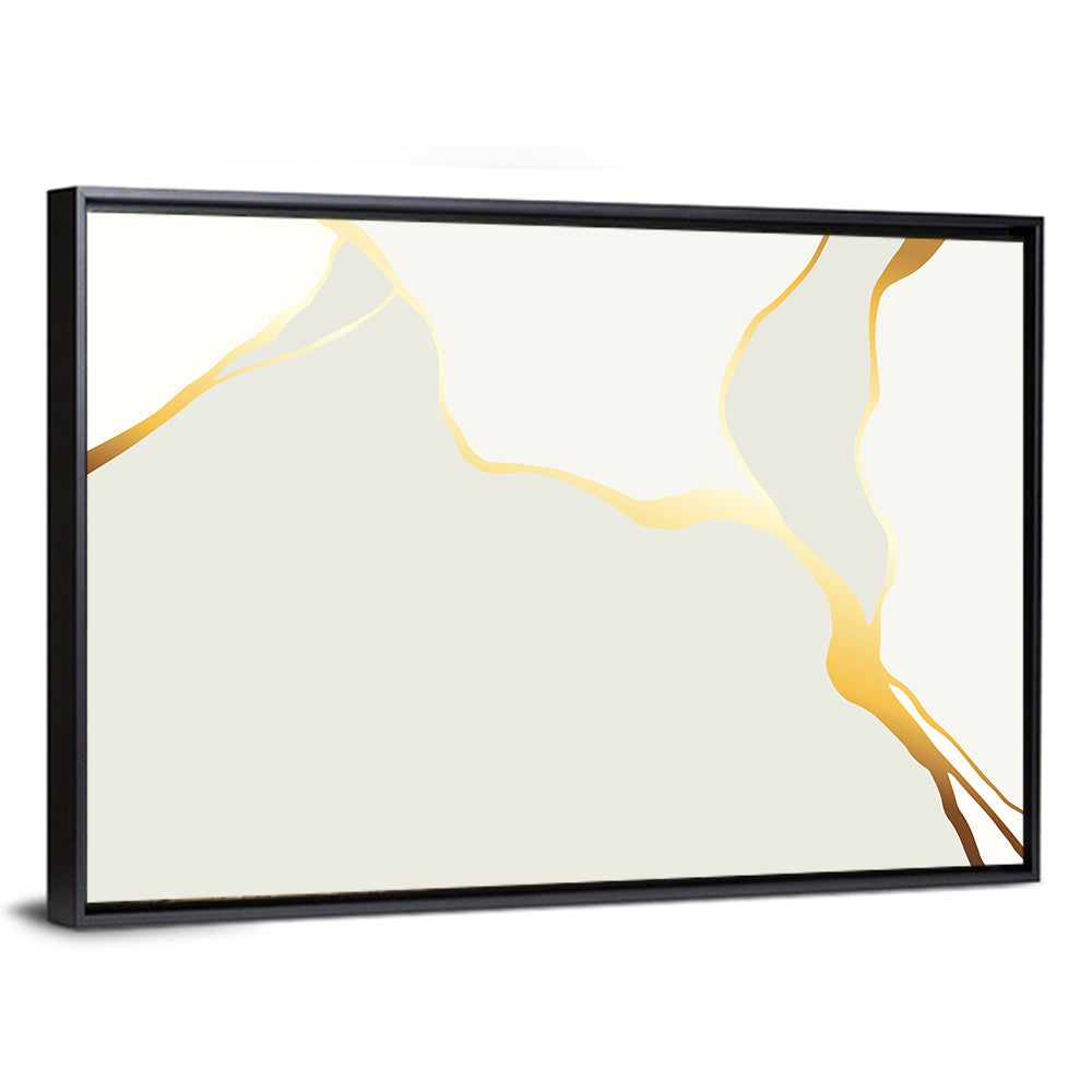 Golden Kintsugi Streams Wall Art