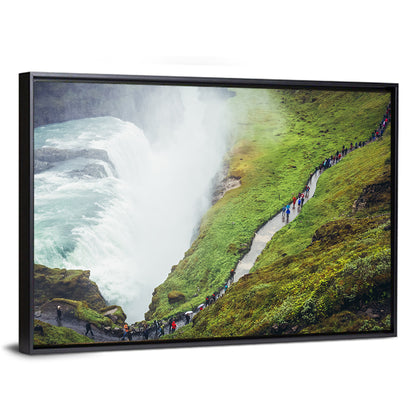 Misty Path at Gullfoss Waterfall Wall Art
