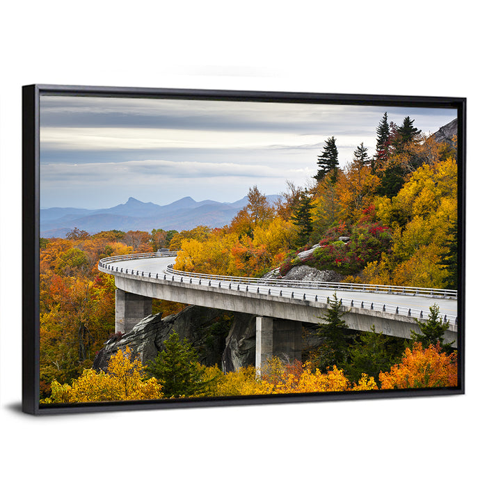 Linn Cove Viaduct at Grandfather Mountain Wall Art as a framed canvas