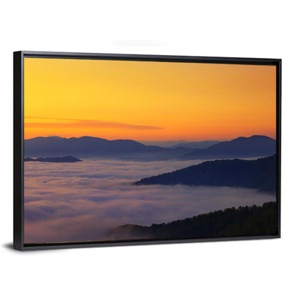 Cloud Sea Over Mountains at Golden Dawn Wall Art