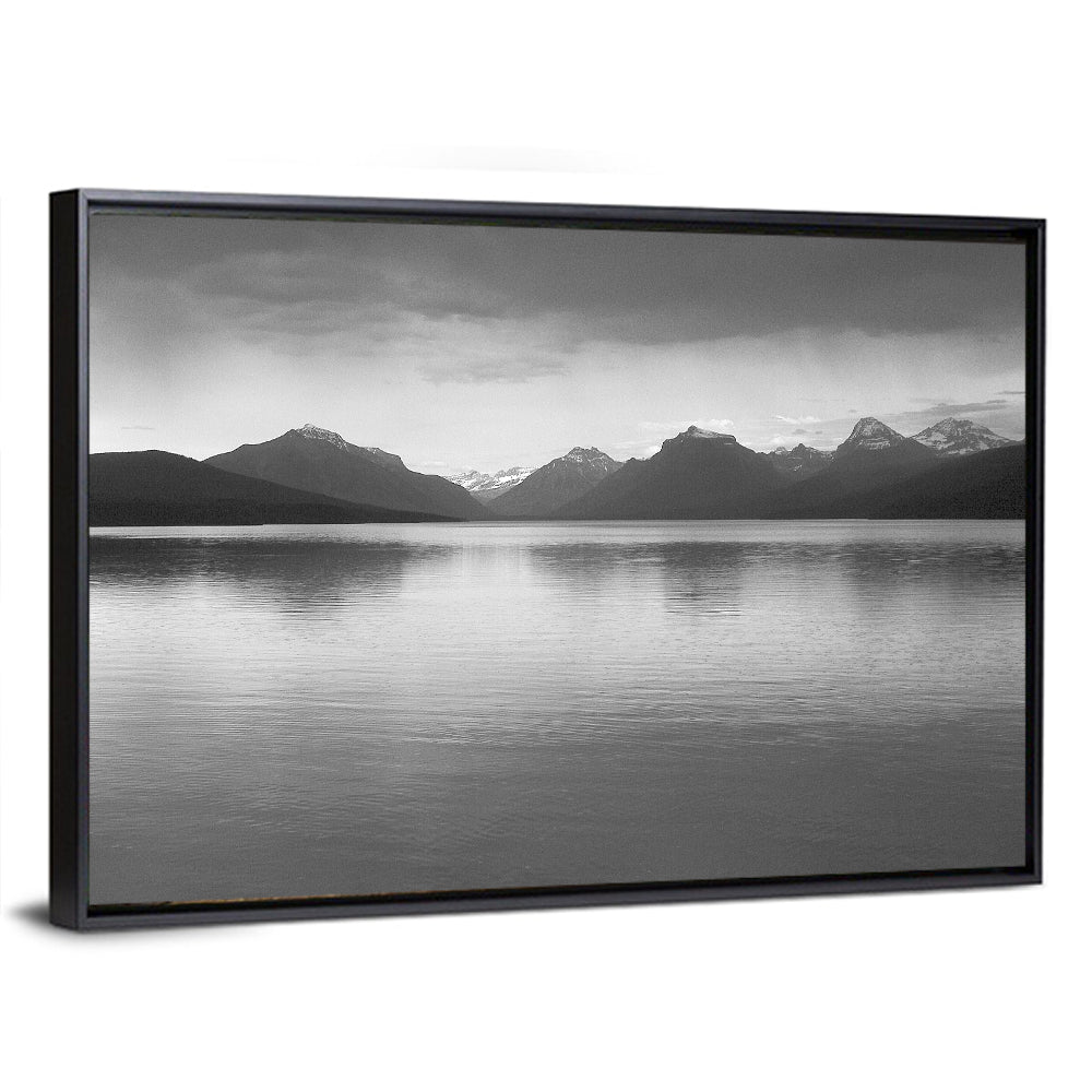 Lake Mcdonald Monochrome Reflection Wall Art