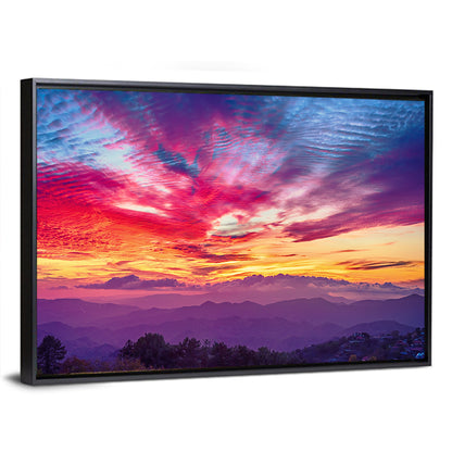 Golden Dusk Cloud Mountains Wall Art