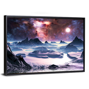 Alien Planet Winter Aurora Wall Art