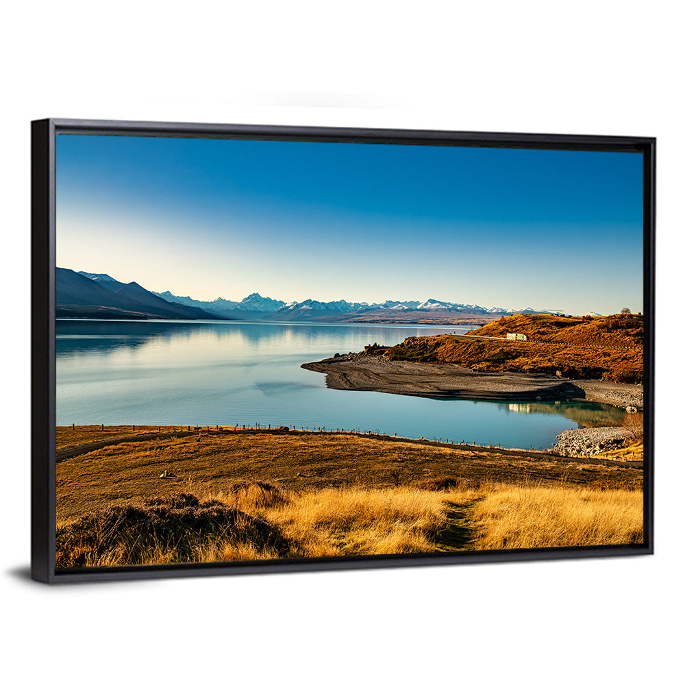 Lake Pukaki Golden Hour with Mount Cook Wall Art