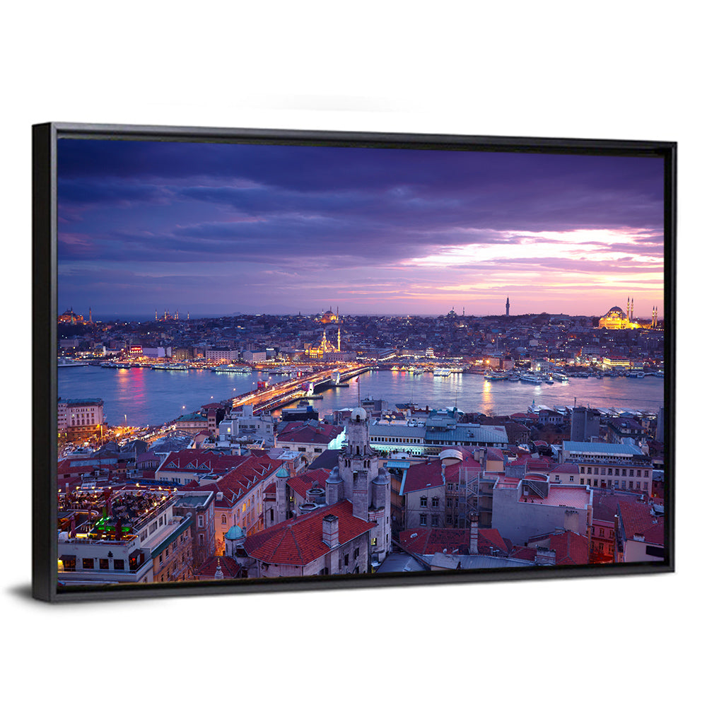 Istanbul Twilight Skyline Wall Art