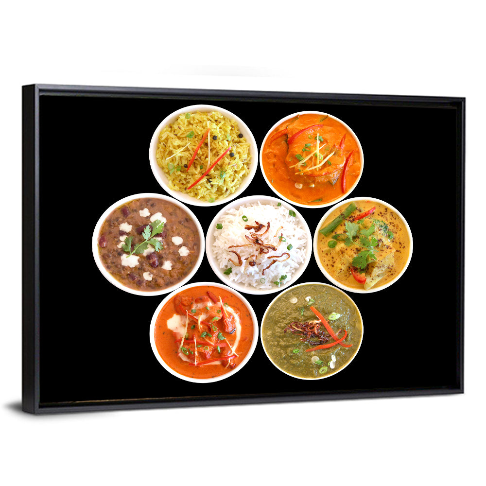 Six Indian Curry Bowls Wall Art