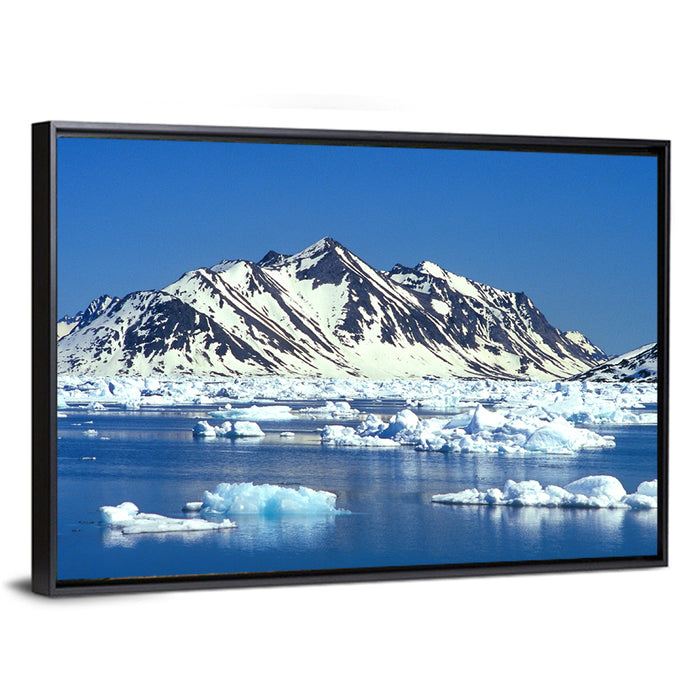 Eastern Greenland Sea Wall Art as a framed canvas