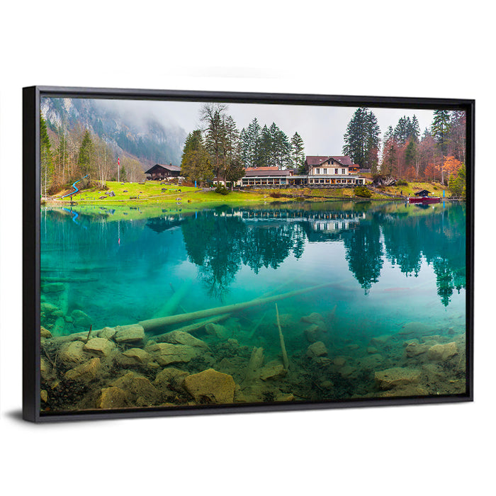 Forellenzucht Hotel, Blausee Wall Art as a framed canvas