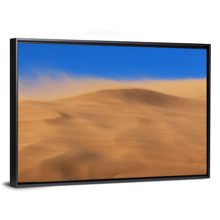 Dune Crest Sandstorm Wall Art as a framed canvas