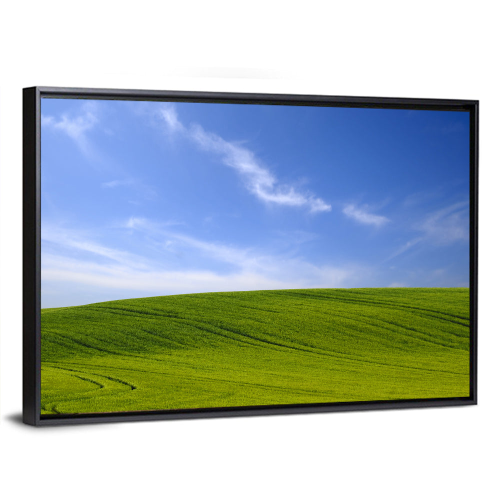 Rolling Green Hill with Blue Sky Wall Art