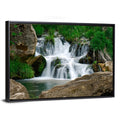 Moss Covered Rocky Waterfall Wall Art