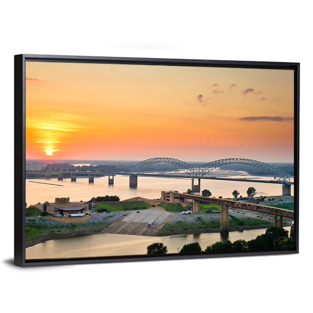 Hernando De Soto Bridge at Sunset Wall Art
