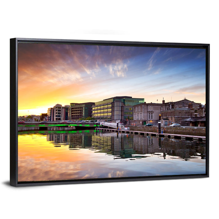 River Liffey at Dusk Wall Art as a framed canvas