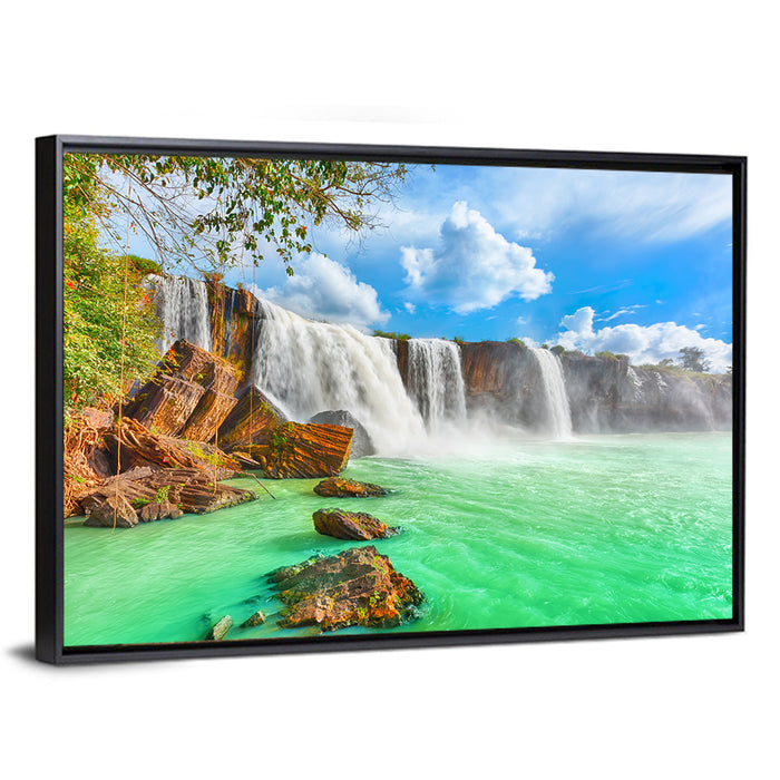 Dray Nur Waterfall Wall Art as a framed canvas