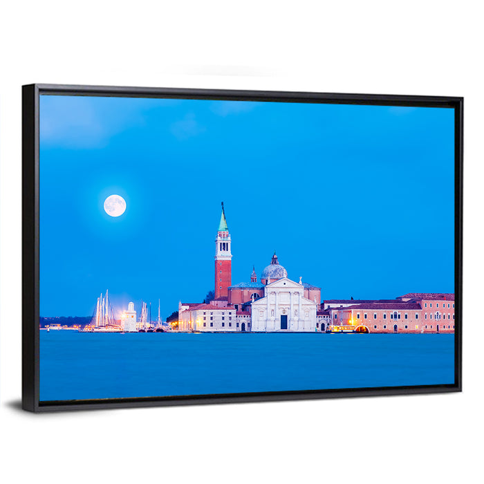 San Giorgio Maggiore Moonlight Wall Art as a framed canvas
