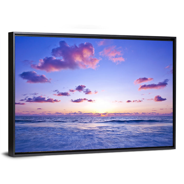 Mediterranean Sunset Wall Art as a framed canvas