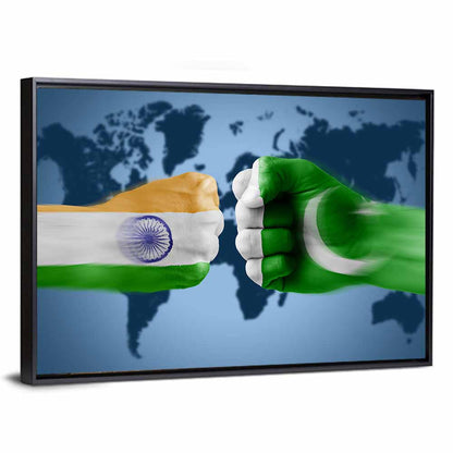 India Vs Pakistan Fight Concept Wall Art