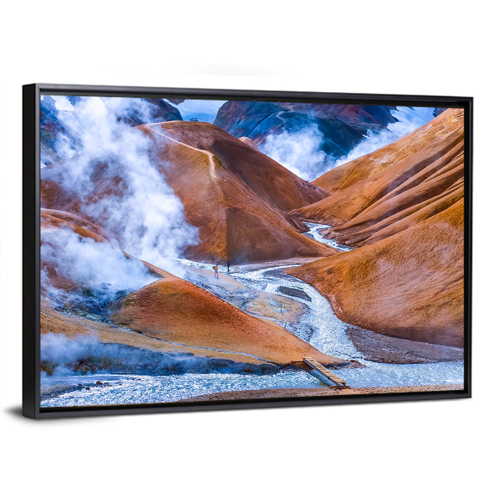 Geothermal Valley with Footbridge Wall Art