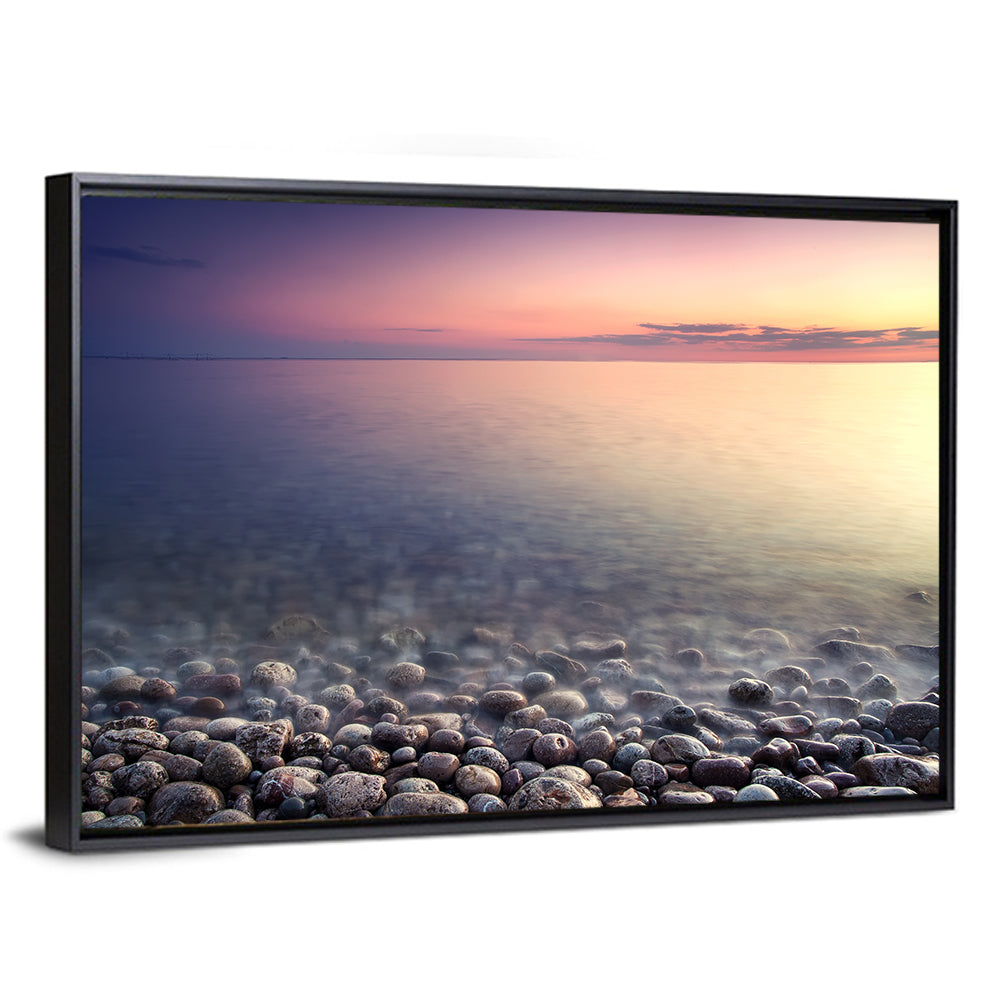 Pebbled Shore Sunset Wall Art